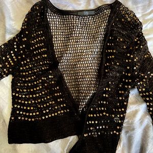 Folio Crochet with Sequin Cardigan / Size OS